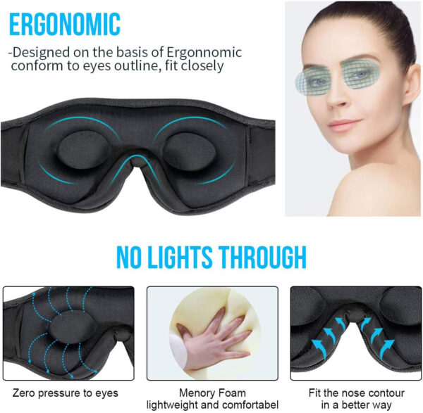 Blackout Sleep Mask with Stereo Music and Wireless Calls Hight function power - Image 4