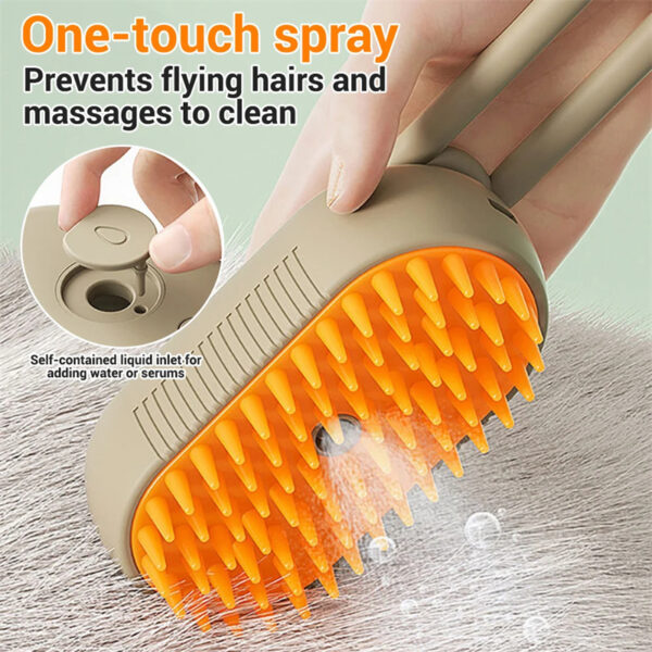 Cat Steam Brush Steamy Dog Brush 3 In 1 Electric Spray Cat Hair Brushes - Image 4