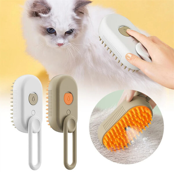 Cat Steam Brush Steamy Dog Brush 3 In 1 Electric Spray Cat Hair Brushes - Image 8