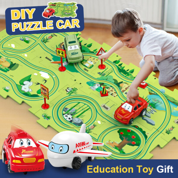 Children's puzzle, electric railway, speeder, education-toy-gift puzzles