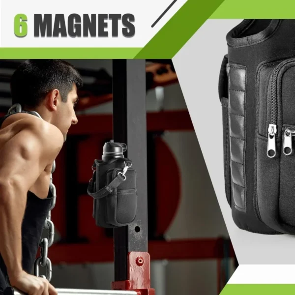 Magnetic Water Bottle Holder, Bottle Carrier Bag,phone pocket handle